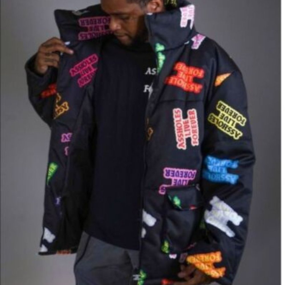 Assholes*s Live Forever Unisex Heavyweight Puffer Jacket (Lindafinegold)